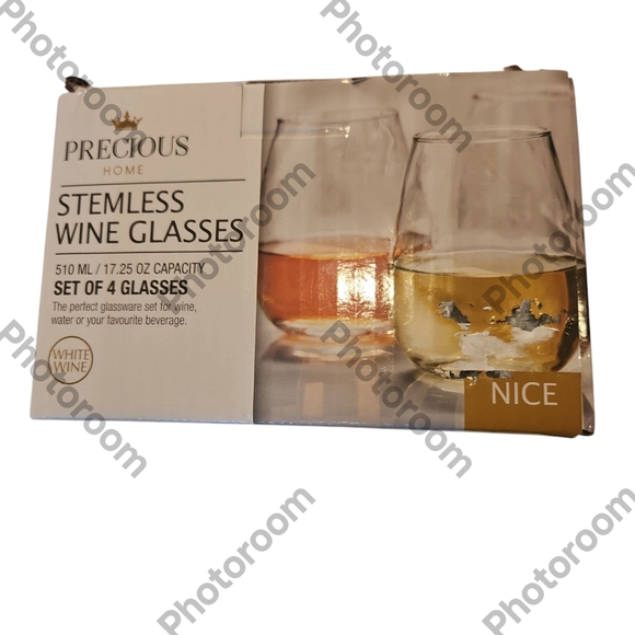 Precious Home Stemless Wine Glasses Set Of 4 510 Ml 17.25 Oz - Picture 7 of 9